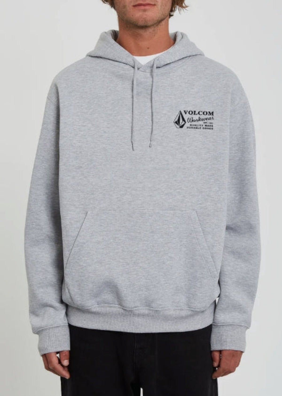 Volcom Men's Logo Graphic Fleece Pullover Hoodie Sweatshirts & Hoodies Volcom Heather Grey 2XL Reg