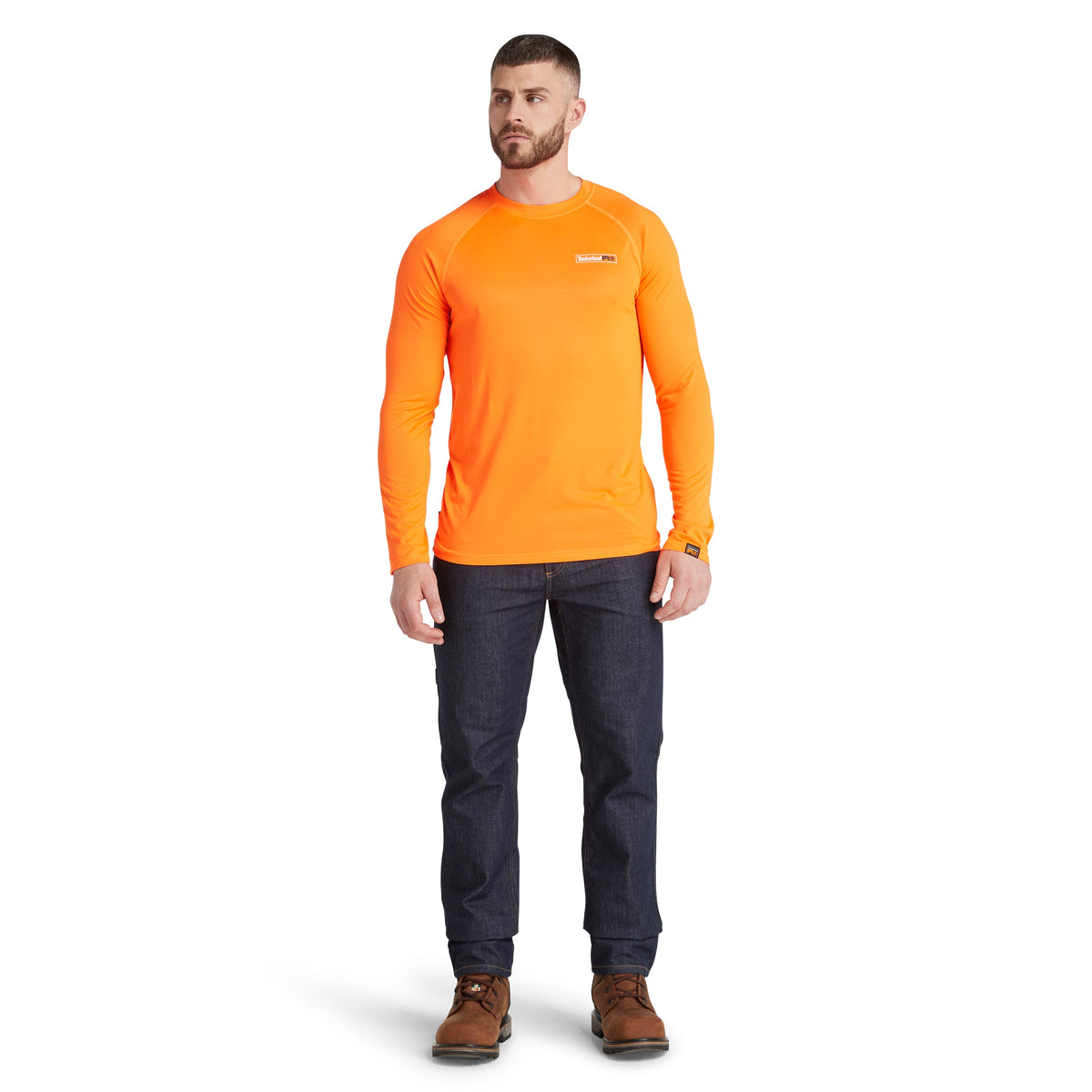 Timberland PRO Men's Good Sport Wicking Long Sleeve T-Shirt Long Sleeve T-Shirts Timberland PRO Bright Orange 2XL Reg