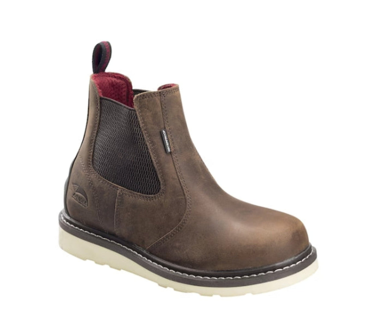 Avenger Men's Mid Waterproof Wedge Chelsea Boot Work Shoes Avenger Brown 10 M