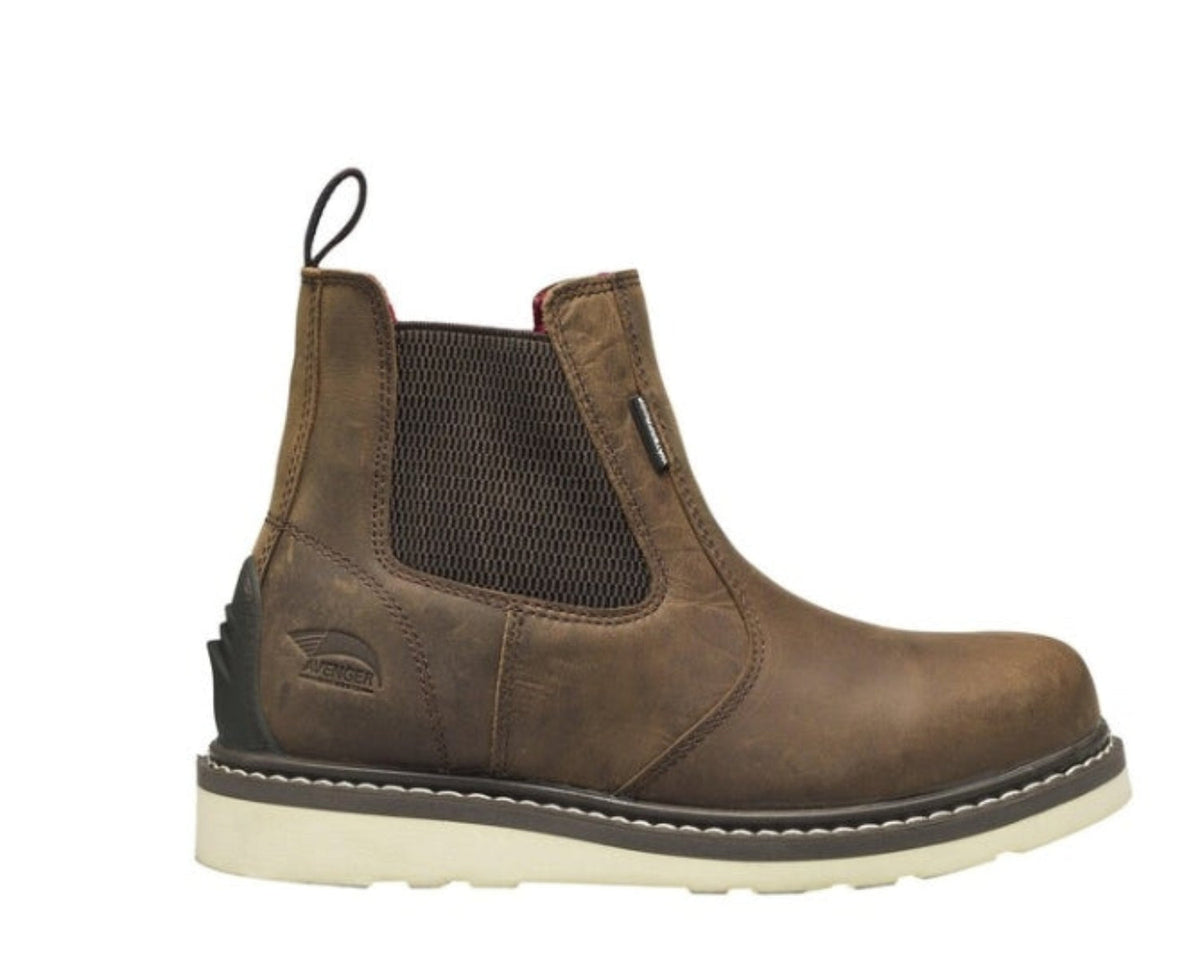 Avenger Men's Mid Waterproof Wedge Chelsea Boot Work Shoes Avenger