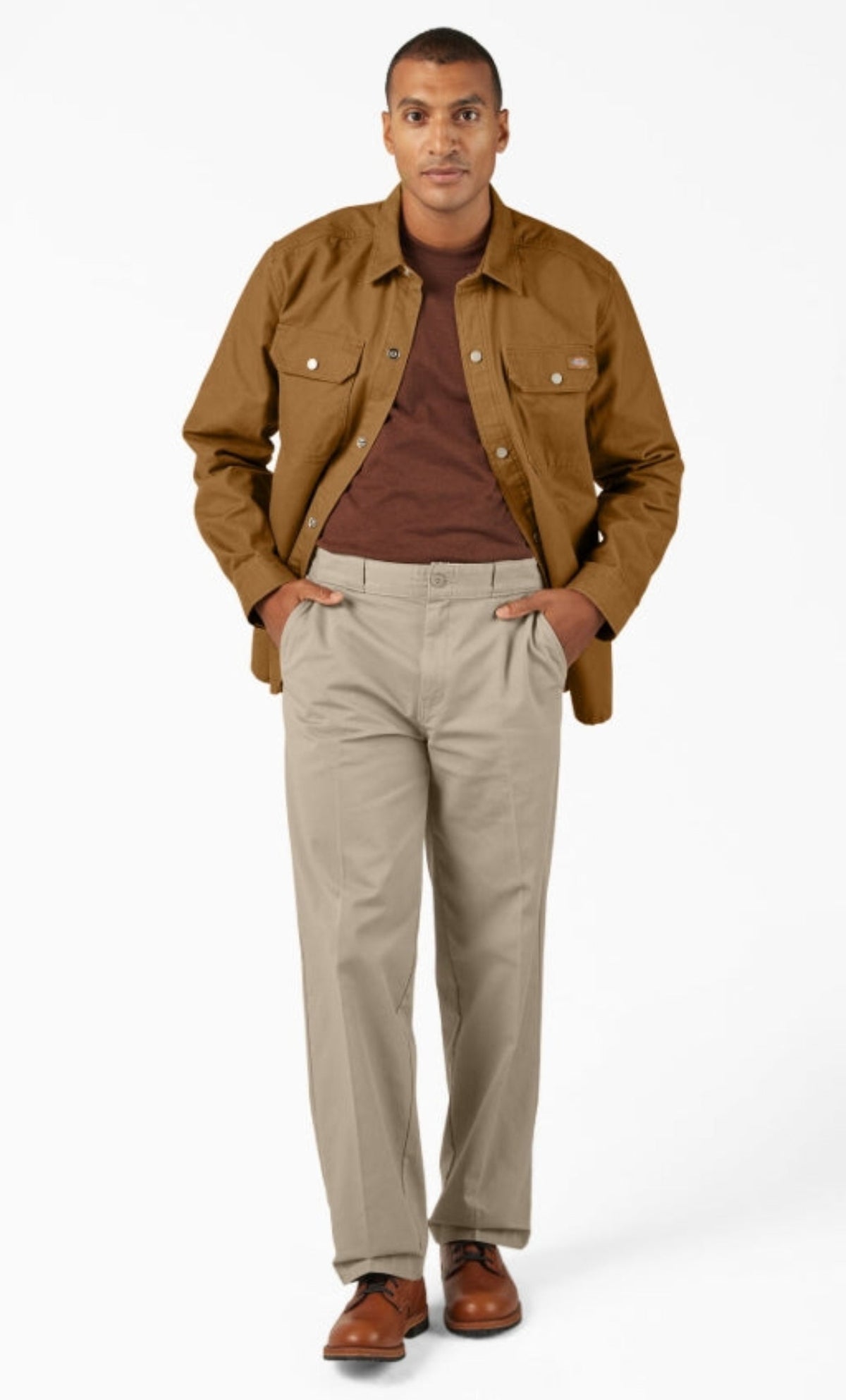Dickies Men's Duck Brushed Cotton Snap-Front Shirt Jac Jackets & Coats Dickies