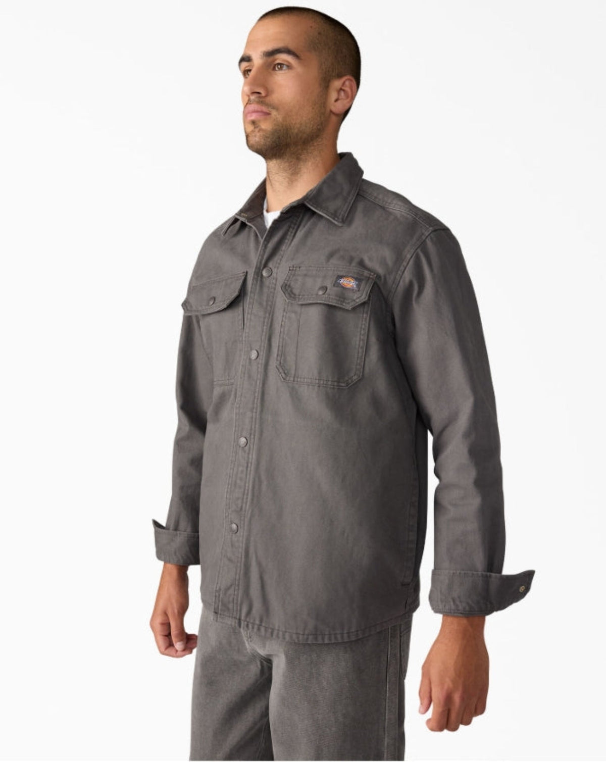 Dickies Men's Duck Brushed Cotton Snap-Front Shirt Jac Jackets & Coats Dickies