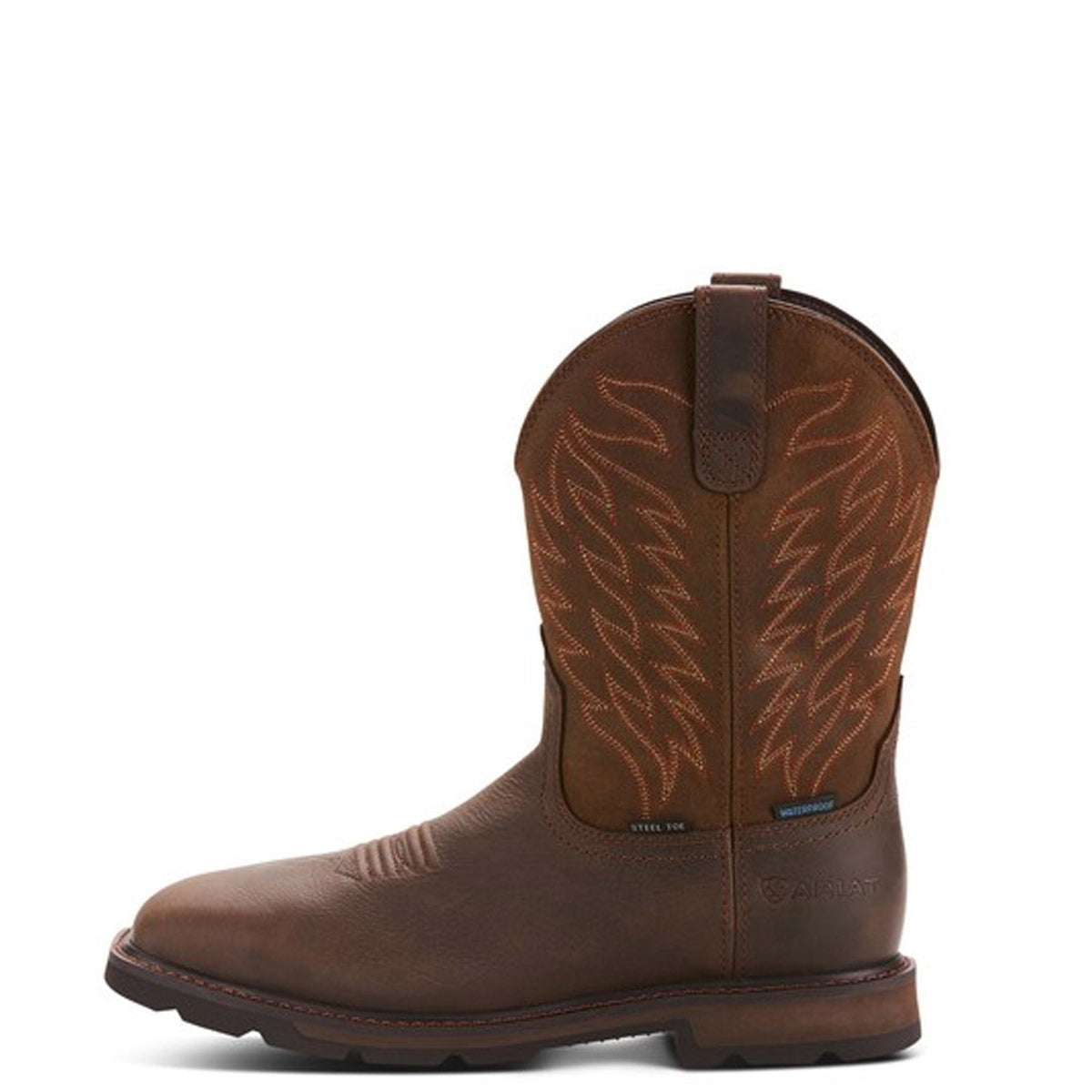 Ariat Men's Groundbreaker 10" Waterproof EH Steel Toe Western Boot Work Boots Ariat Dark Brown 10 2E