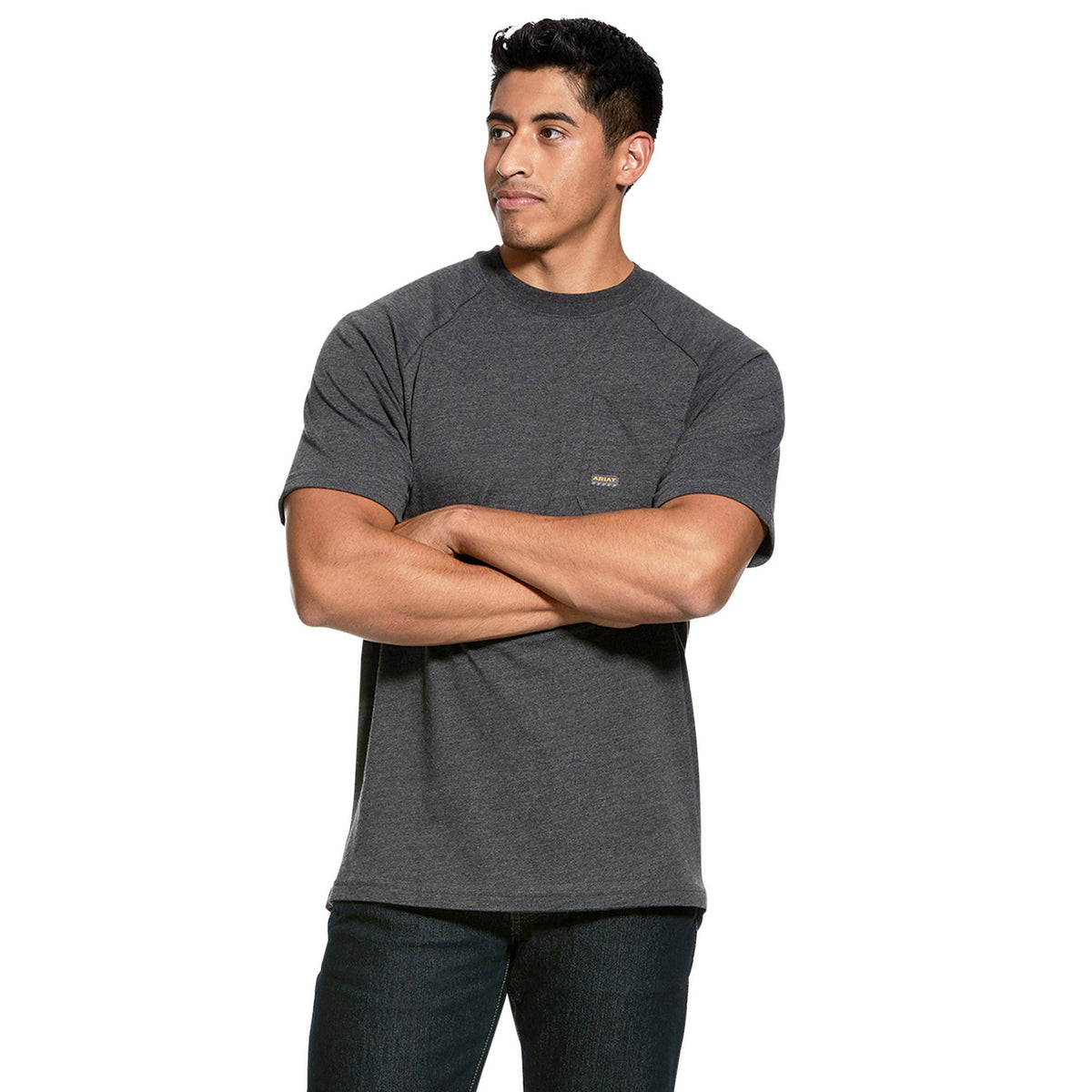 Ariat Men's Rebar CottonStrong T-Shirt_Charcoal Heather T-Shirts Ariat Charcoal Heather 2XL Reg