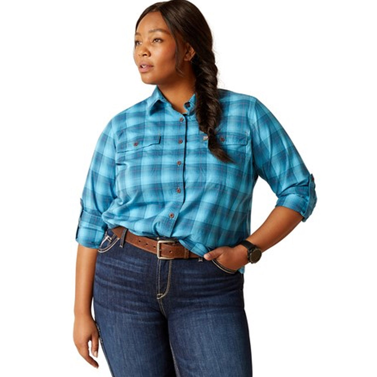 Ariat Women&#39;s Rebar Made Tough DuraStretch Button-Down Work Shirt - Work World - Workwear, Work Boots, Safety Gear