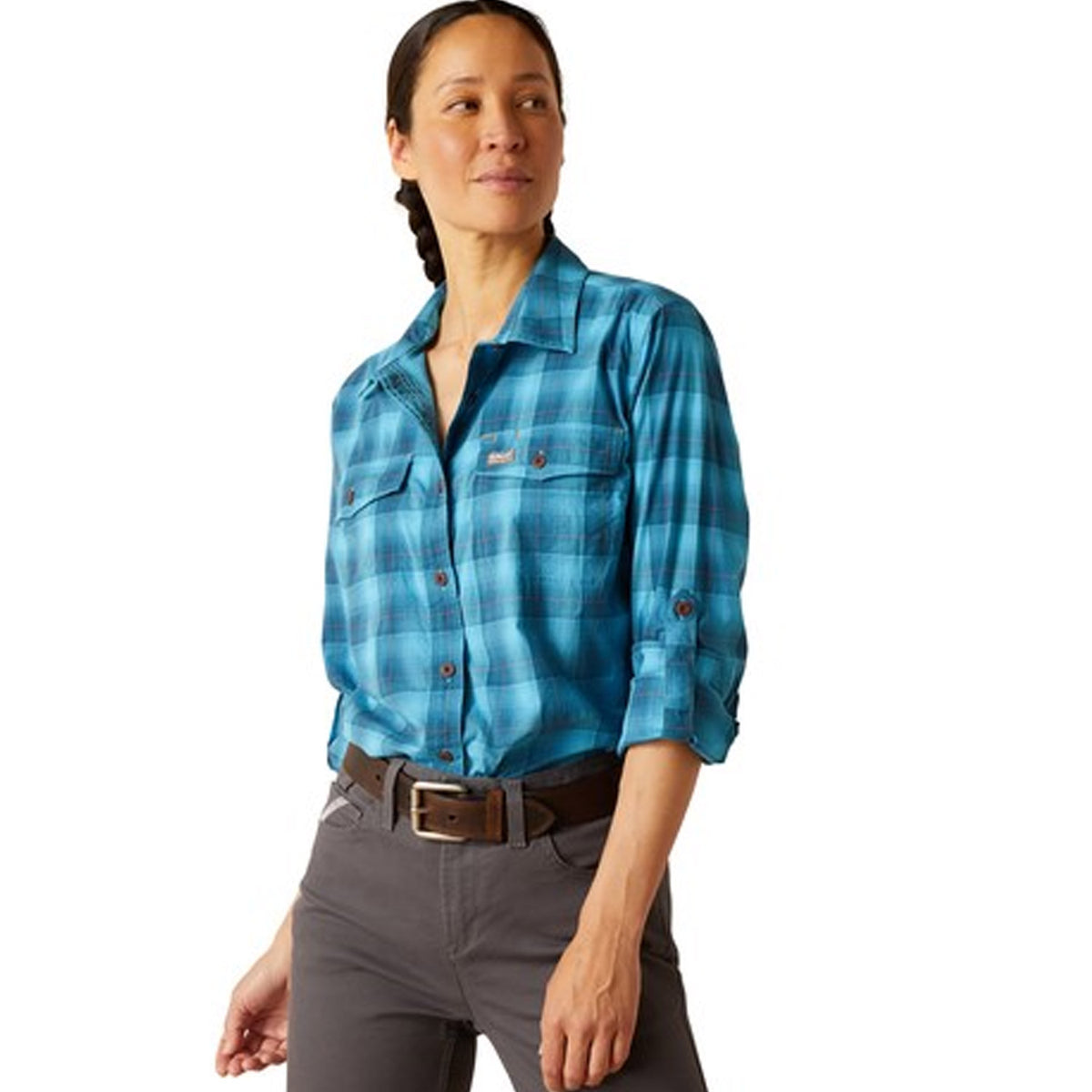 Ariat Women&#39;s Rebar Made Tough DuraStretch Button-Down Work Shirt - Work World - Workwear, Work Boots, Safety Gear