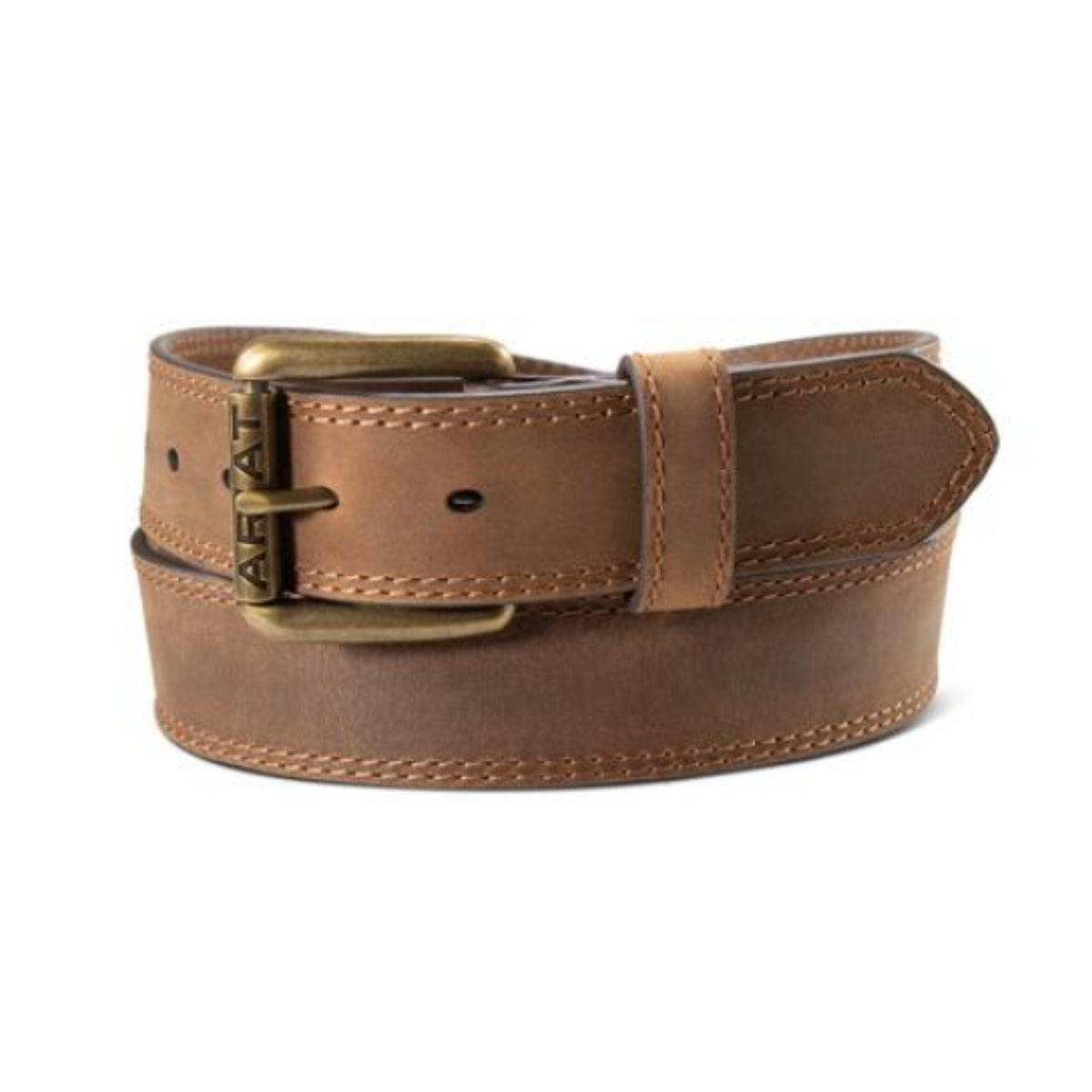 Ariat Men's Double Stitch 1.5" Leather Belt Belts & Suspenders Ariat Medium Brown 32