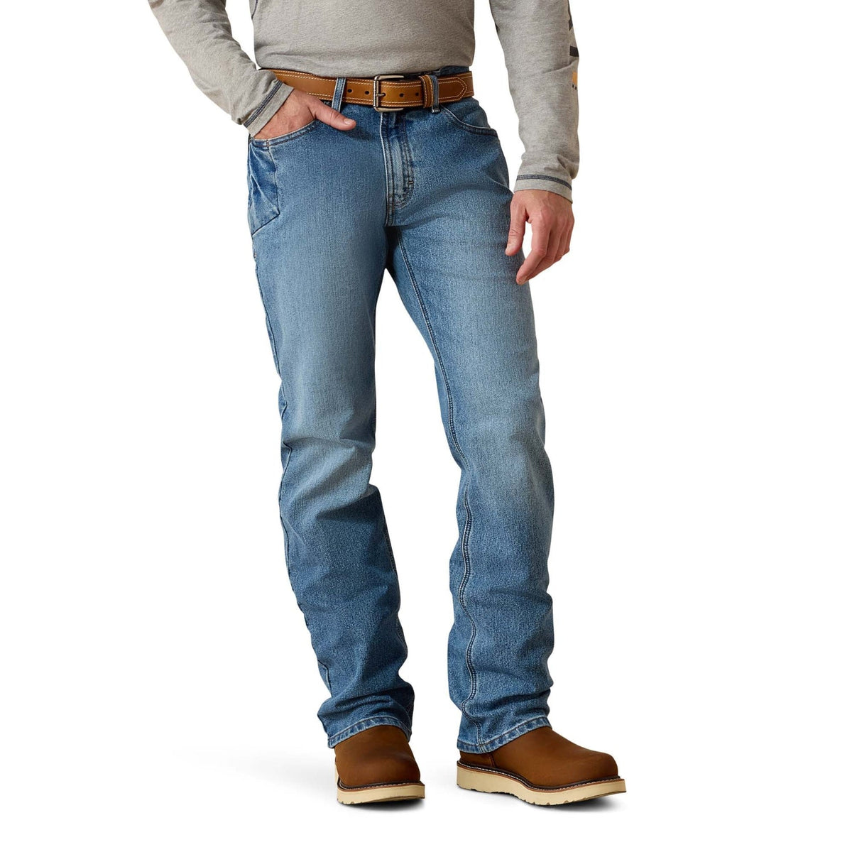 Ariat Men's Rebar M4 Relaxed DuraStretch Basic Boot Cut Jean Pants Ariat
