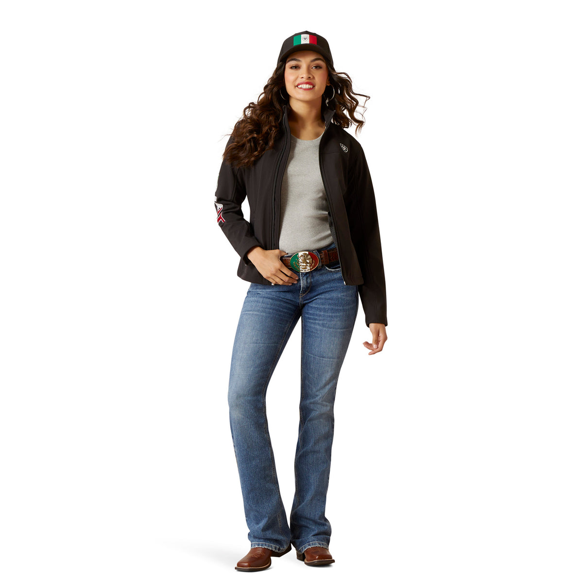 Ariat Women's Classic Team Softshell Mexico Jacket Jackets & Coats Ariat Black 2XL Reg