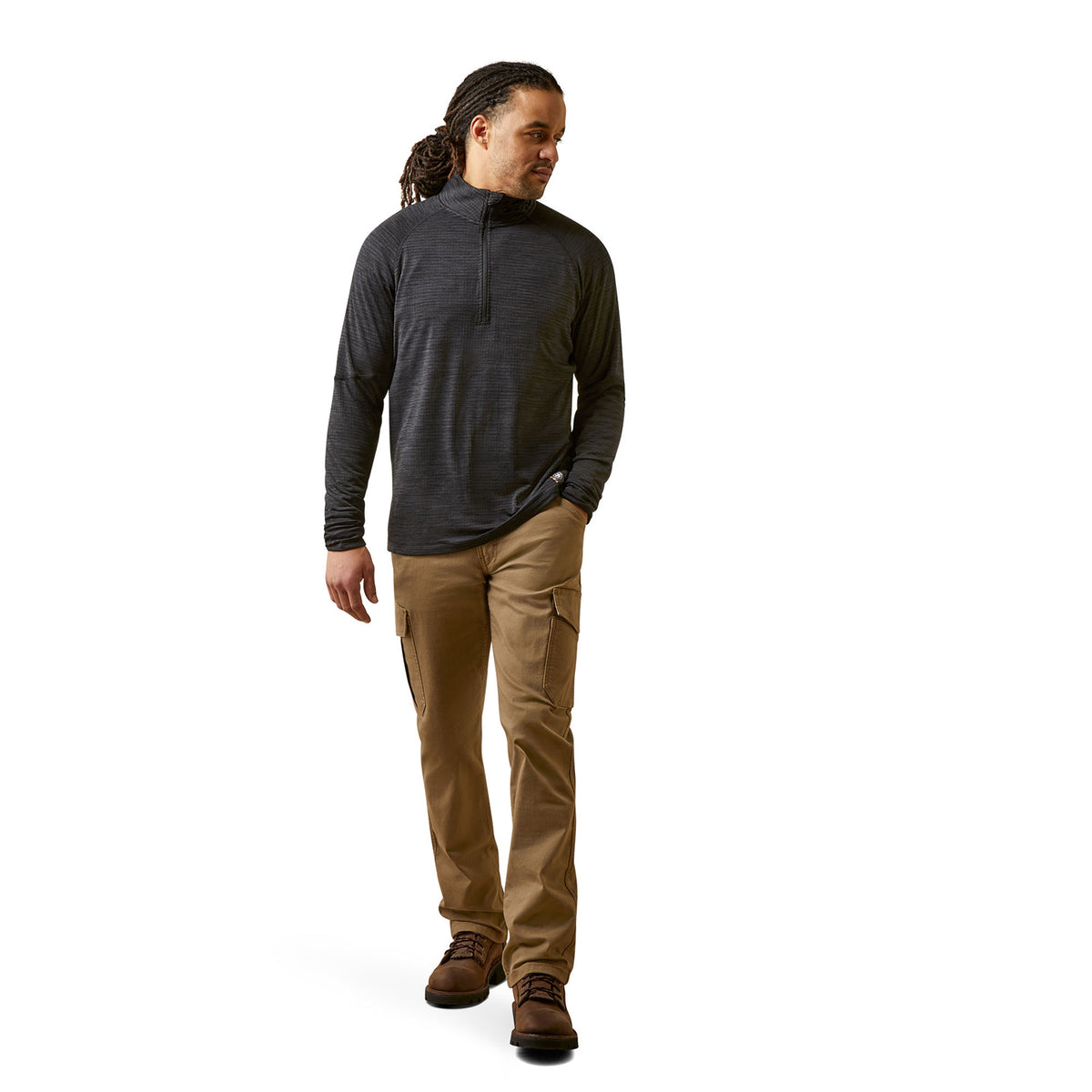 Ariat Men's Rebar Gridwork Baselayer 1/4 Zip T-Shirt