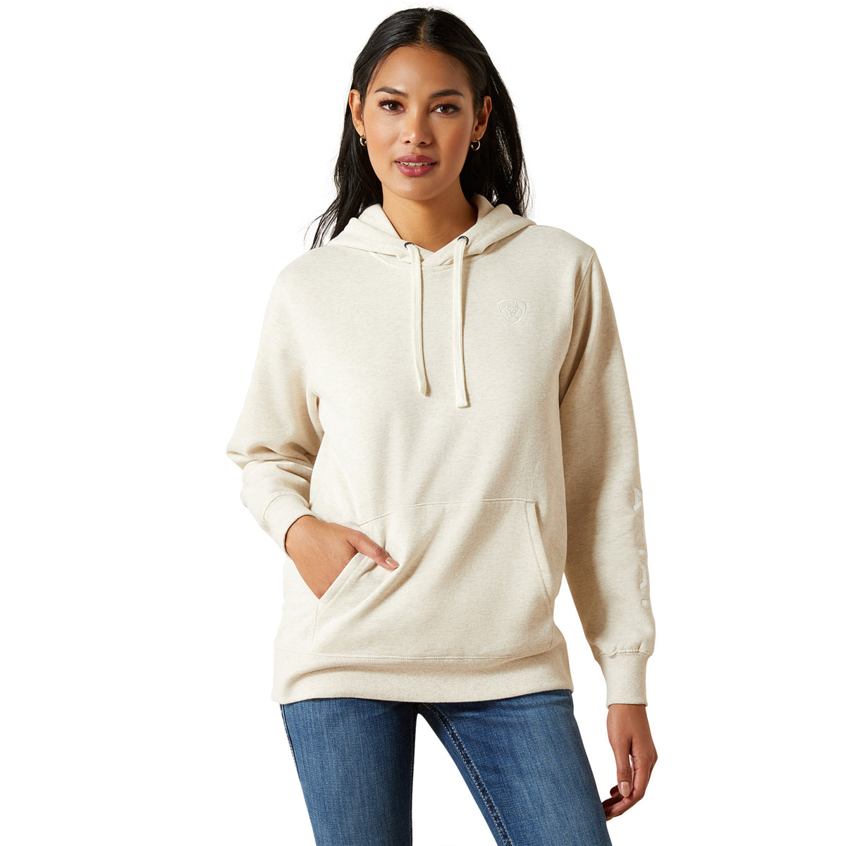 Ariat Women's Logo 2.0 Hoodie Sweatshirts & Hoodies Ariat Oatmeal Heather 2XL Reg