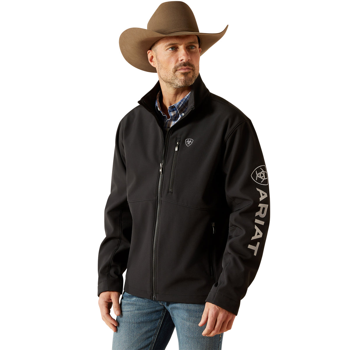 Ariat Men's Logo SoftShell Jacket Jackets & Coats Ariat Black 2XL Reg