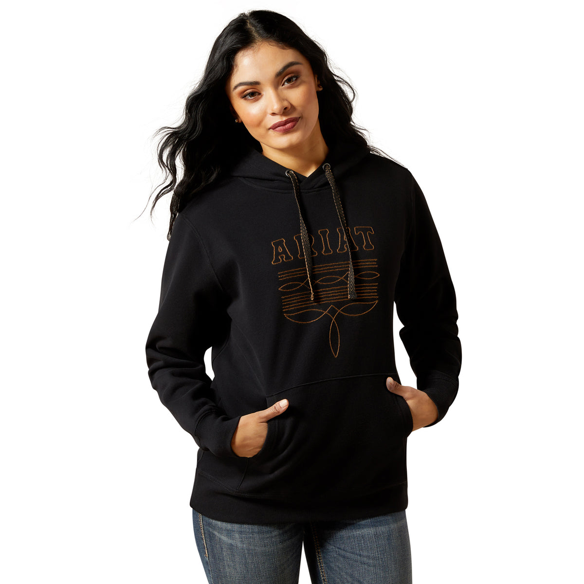 Ariat Women's Booted Logo Hoodie Sweatshirts & Hoodies Ariat Black L Reg