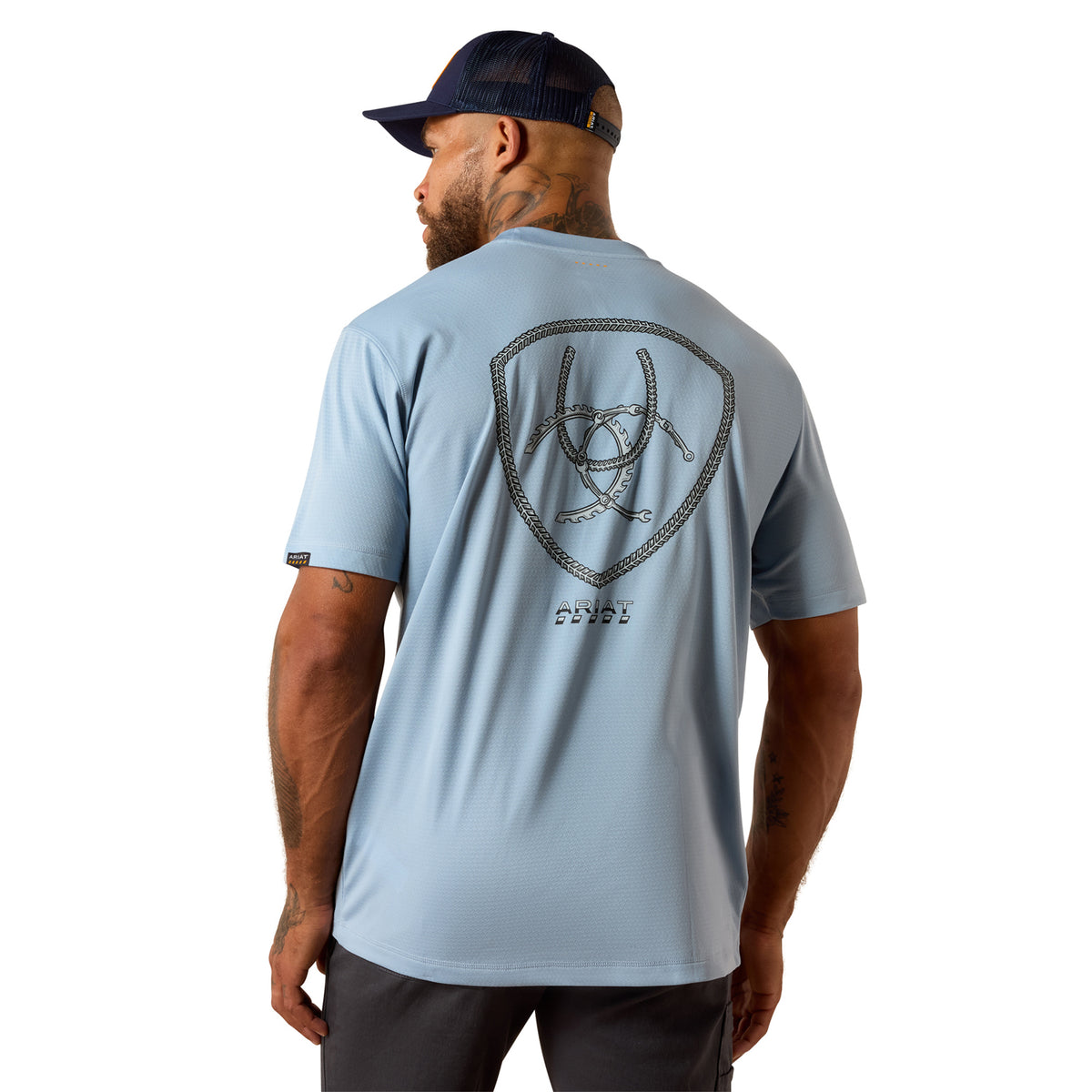 Ariat Men's Rebar Heat Fighter Tool T-Shirt T-Shirts Ariat Dusty Blue 2XL Reg