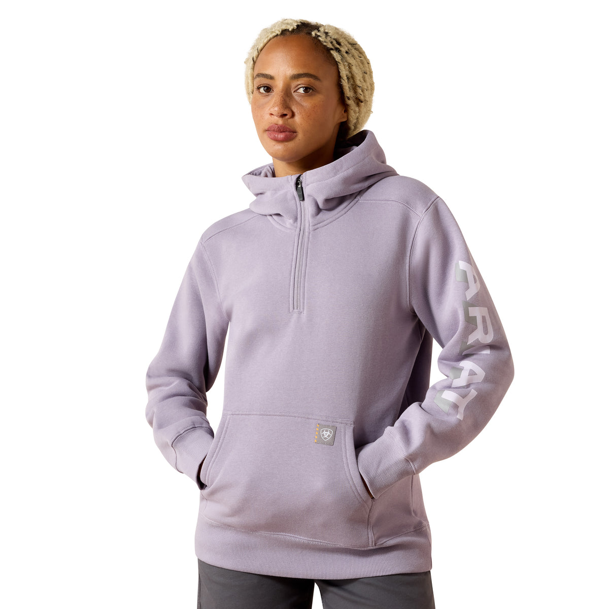 Ariat Women's Rebar Lightweight Logo 1/2 Zip Hoodie Sweatshirts & Hoodies Ariat