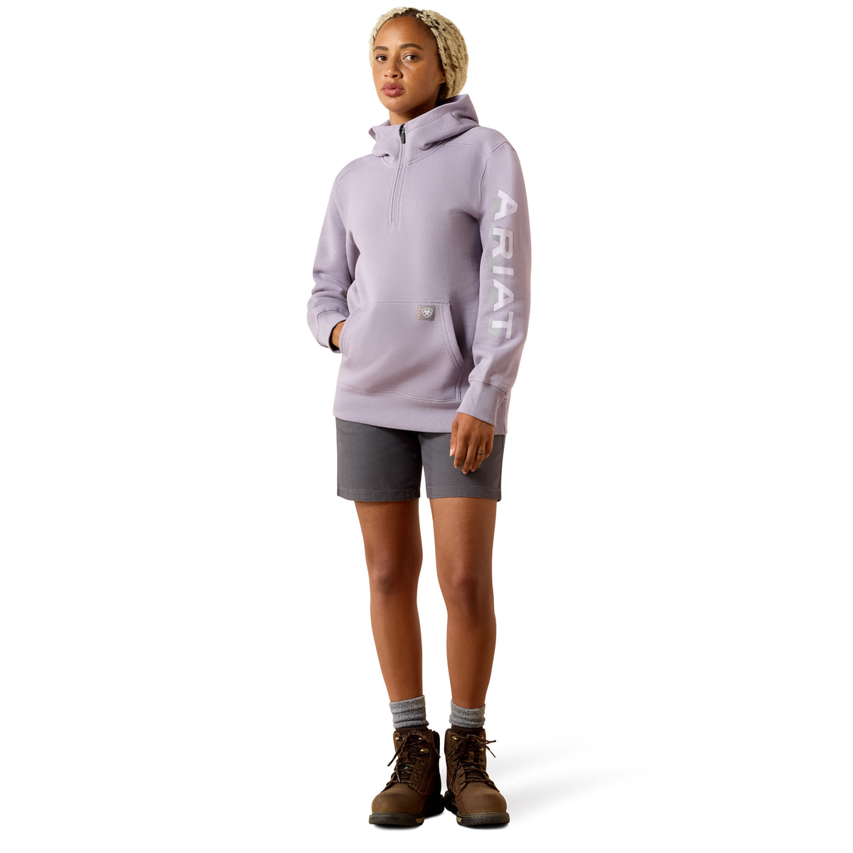 Ariat Women's Rebar Lightweight Logo 1/2 Zip Hoodie Sweatshirts & Hoodies Ariat