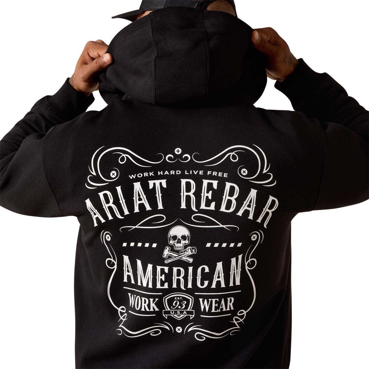 Ariat Men's Rebar Lightweight Label Full Zip Hoodie Sweatshirts & Hoodies Ariat