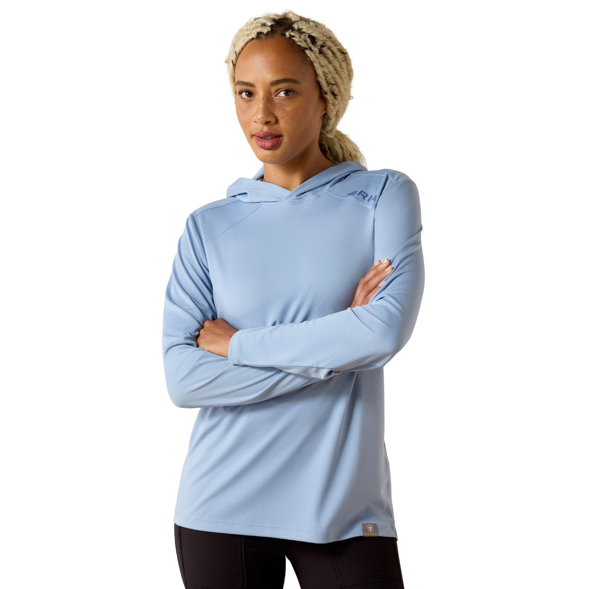 Ariat Women's Rebar Sunblocker Hooded Long Sleeve T-Shirt Sweatshirts & Hoodies Ariat Rain Washed 2XL Reg