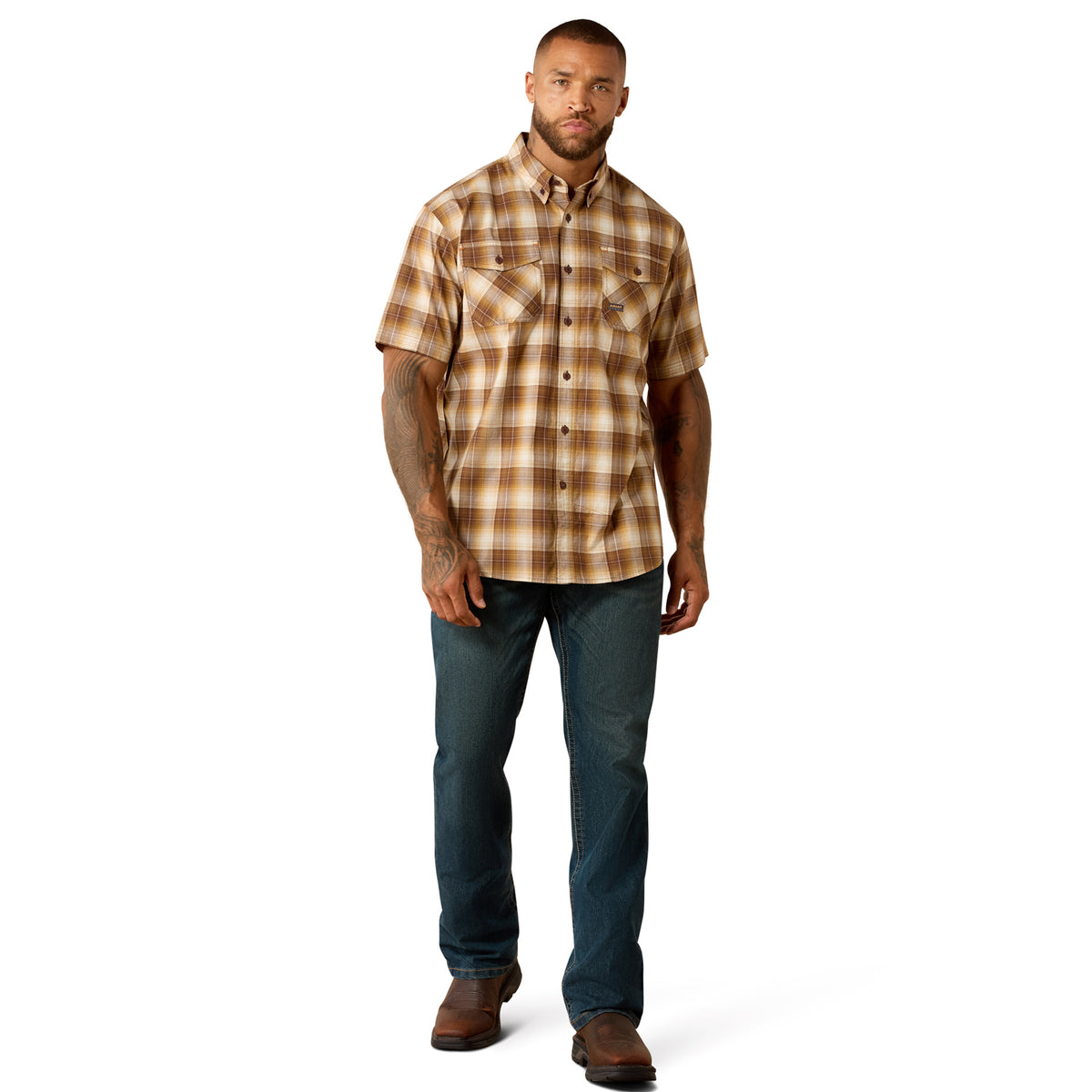 Ariat Men's Rebar DuraStretch Short Sleeve Work Shirt Work Shirts Ariat