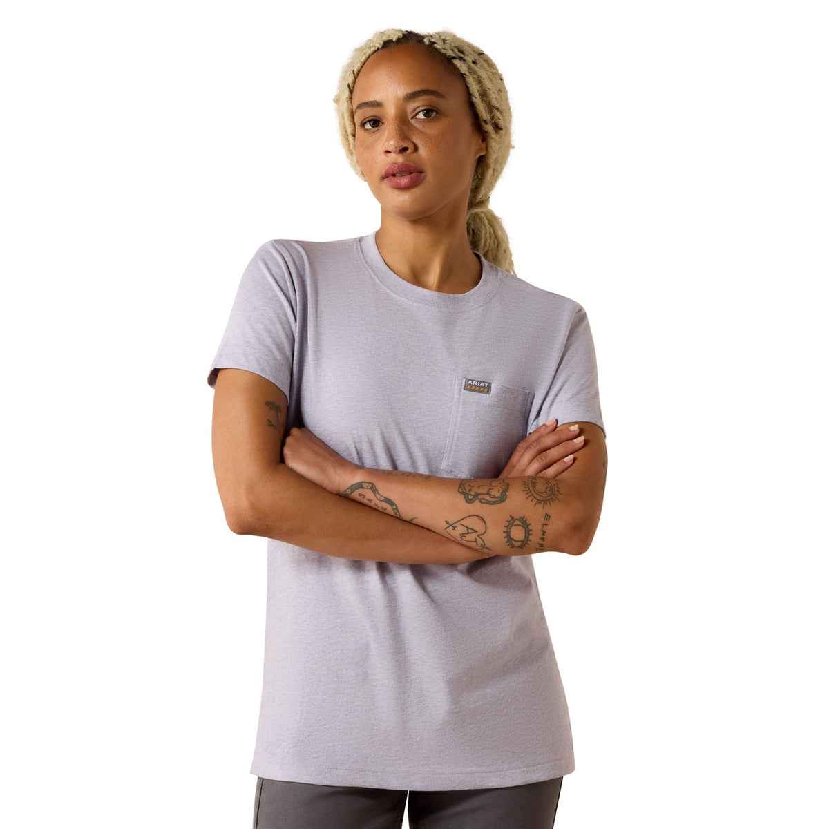 Ariat Women's Rebar Cotton Strong Space Dyed T-Shirt T-Shirts Ariat Thistle 1XL Plus