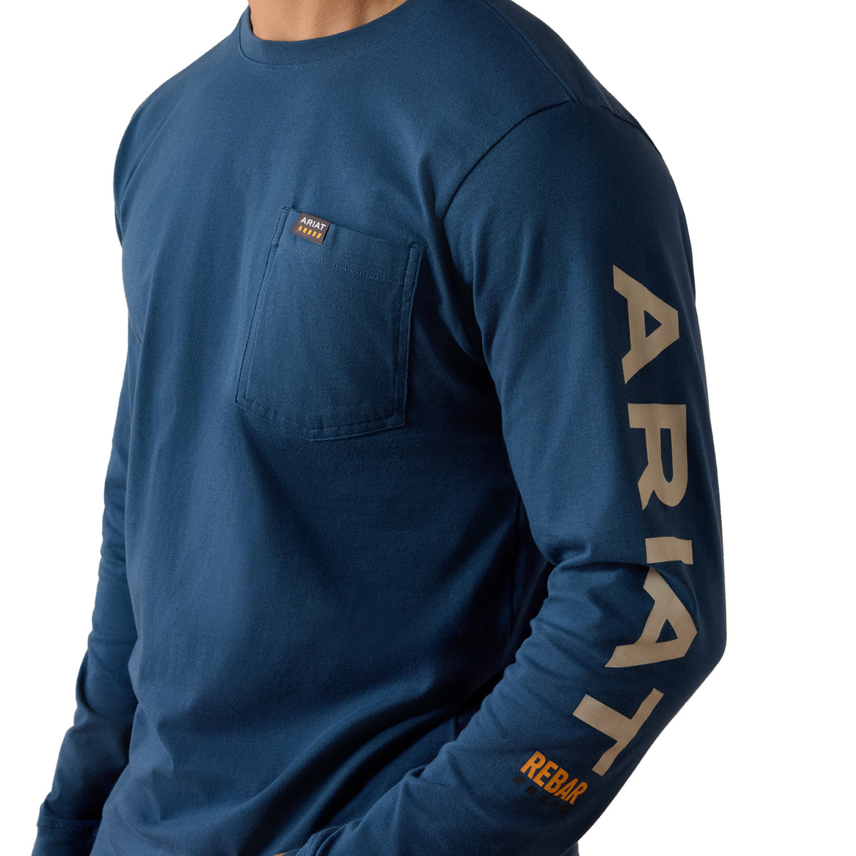 Ariat Men's Rebar Cotton Strong Standard Logo Pocket Long Sleeve T-Shirt