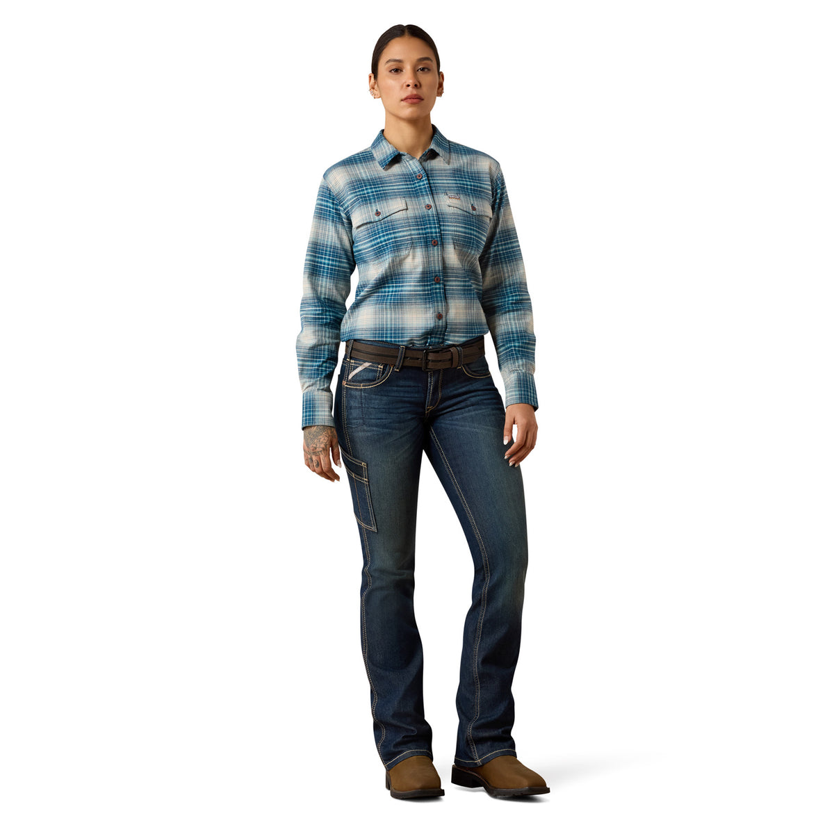 Ariat Women's Flannel Durastretch Long Sleeve Work Shirt