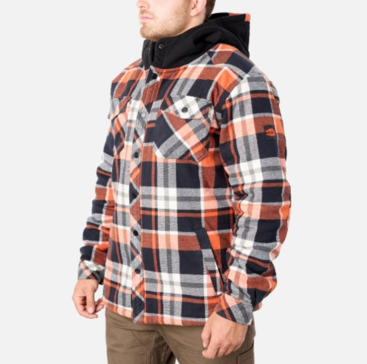 BRUNT Men's The Brunt Heavy Duty Hooded Snap Shirt Jac Jackets & Coats BRUNT
