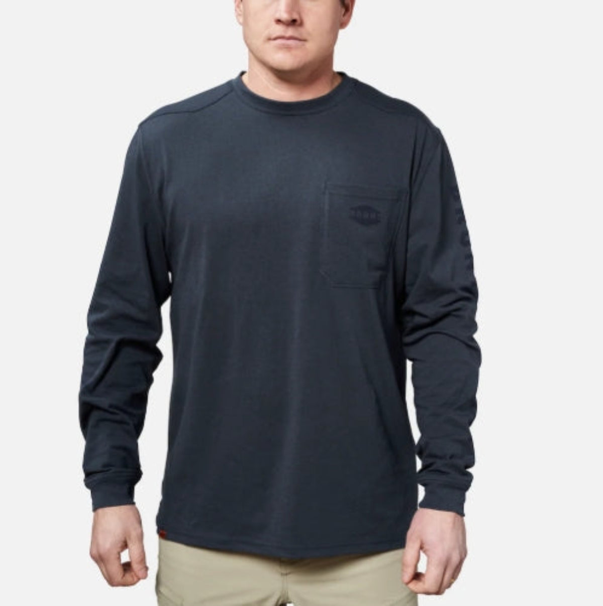 BRUNT Men's The Brunt Utility Pocket Logo Long Short T-Shirt Long Sleeve T-Shirts BRUNT Navy Blue 2XL Reg