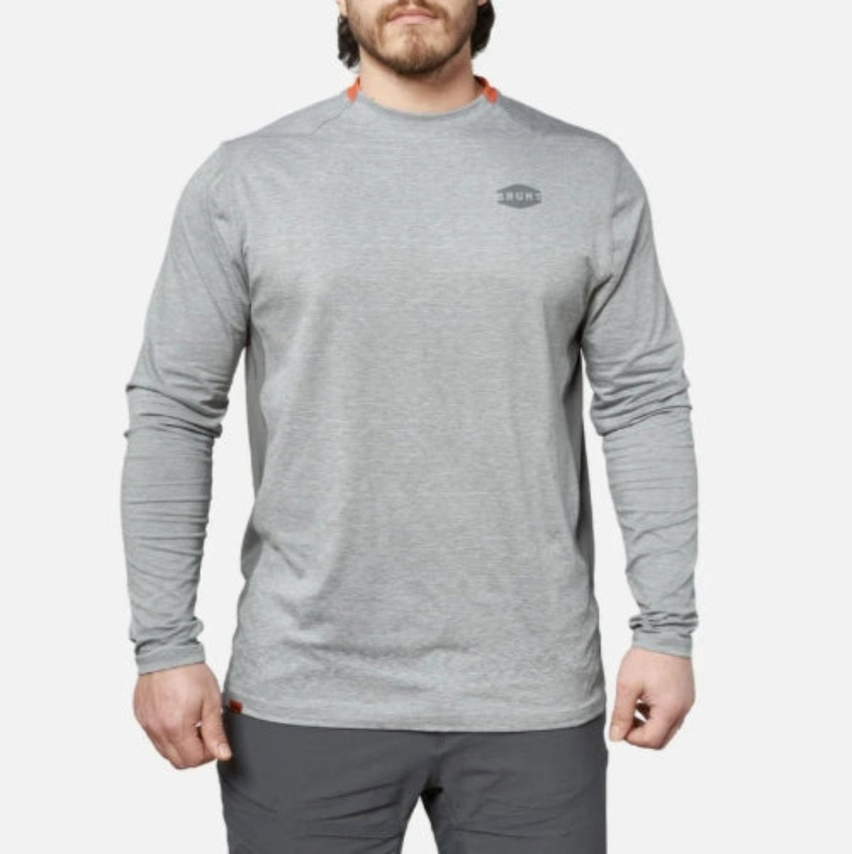 BRUNT Men's The Mckenna Tech Long Sleeve T-Shirt Long Sleeve T-Shirts BRUNT Grey Heather 2XL Reg