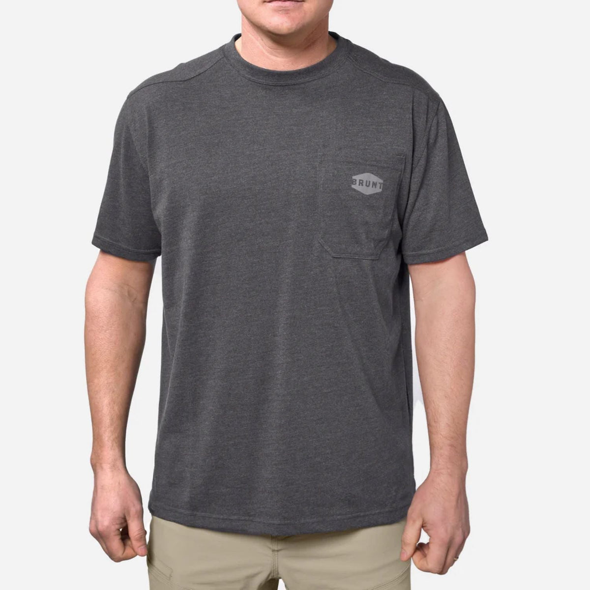 BRUNT Men's The Martin Pocket Tee Work Shirts BRUNT Dark Grey Heather 2XL Reg