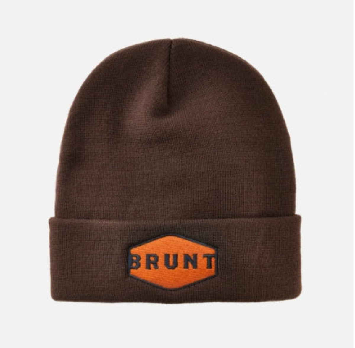 BRUNT Men's Cuffed Embroidered Logo Acrylic Beanie Hats & Caps BRUNT Brown OS