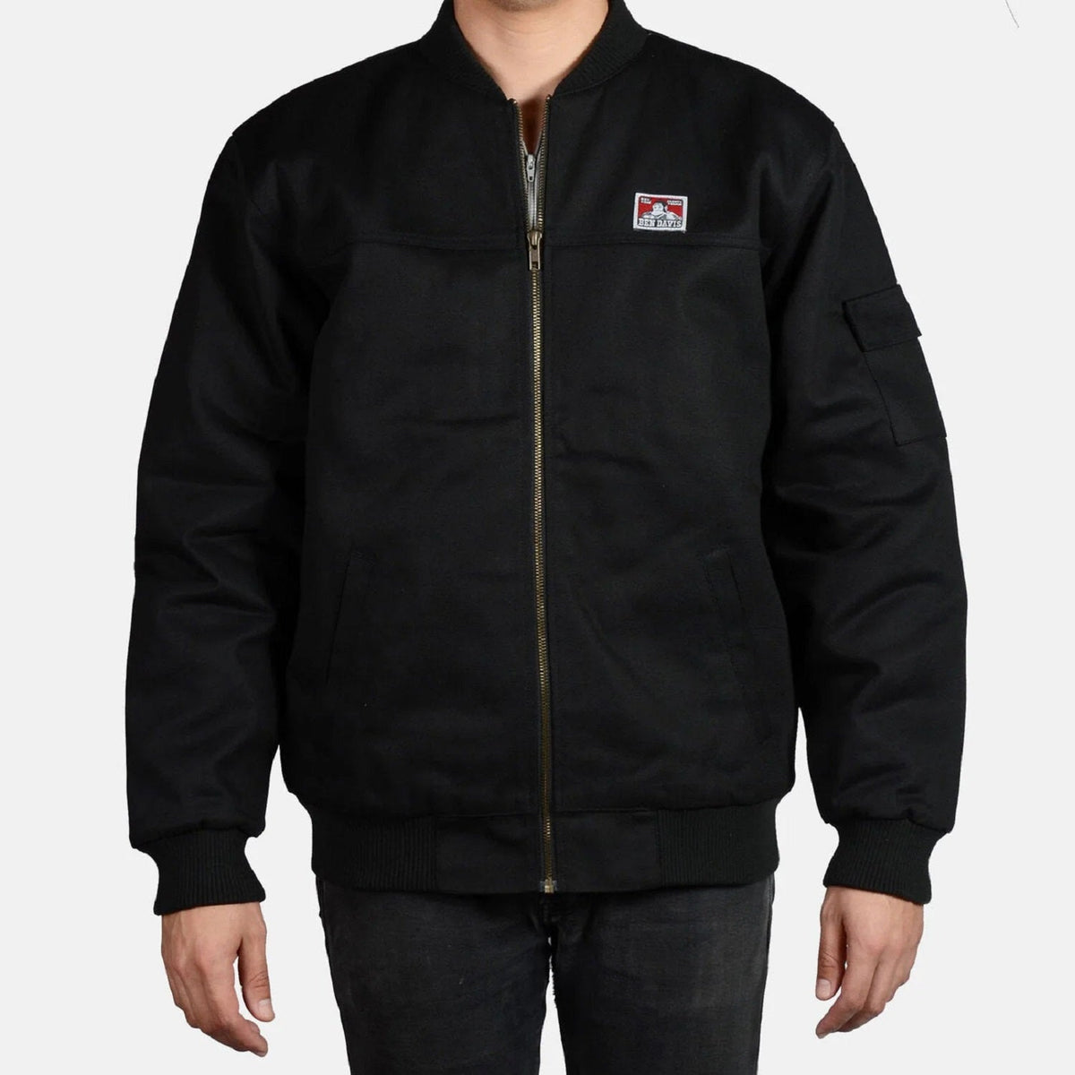 Ben Davis Men's Lined Bomber Jacket Jackets & Coats Ben Davis Black 2XL Reg