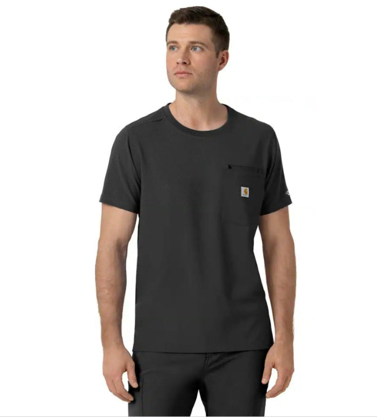 Carhartt Men's Cross Flex Crewneck Pocket Short Sleeve Scrub Top Scrubs Carhartt Black 2XL Reg