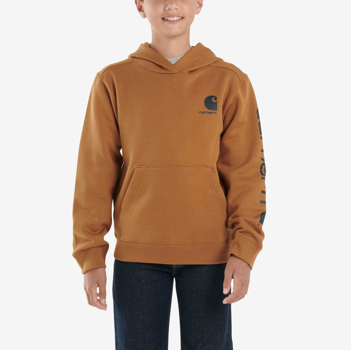 Carhartt Boys' Long Sleeve Graphic Sweatshirt Sweatshirts & Hoodies Carhartt Carhartt Brown 4 Little Kid