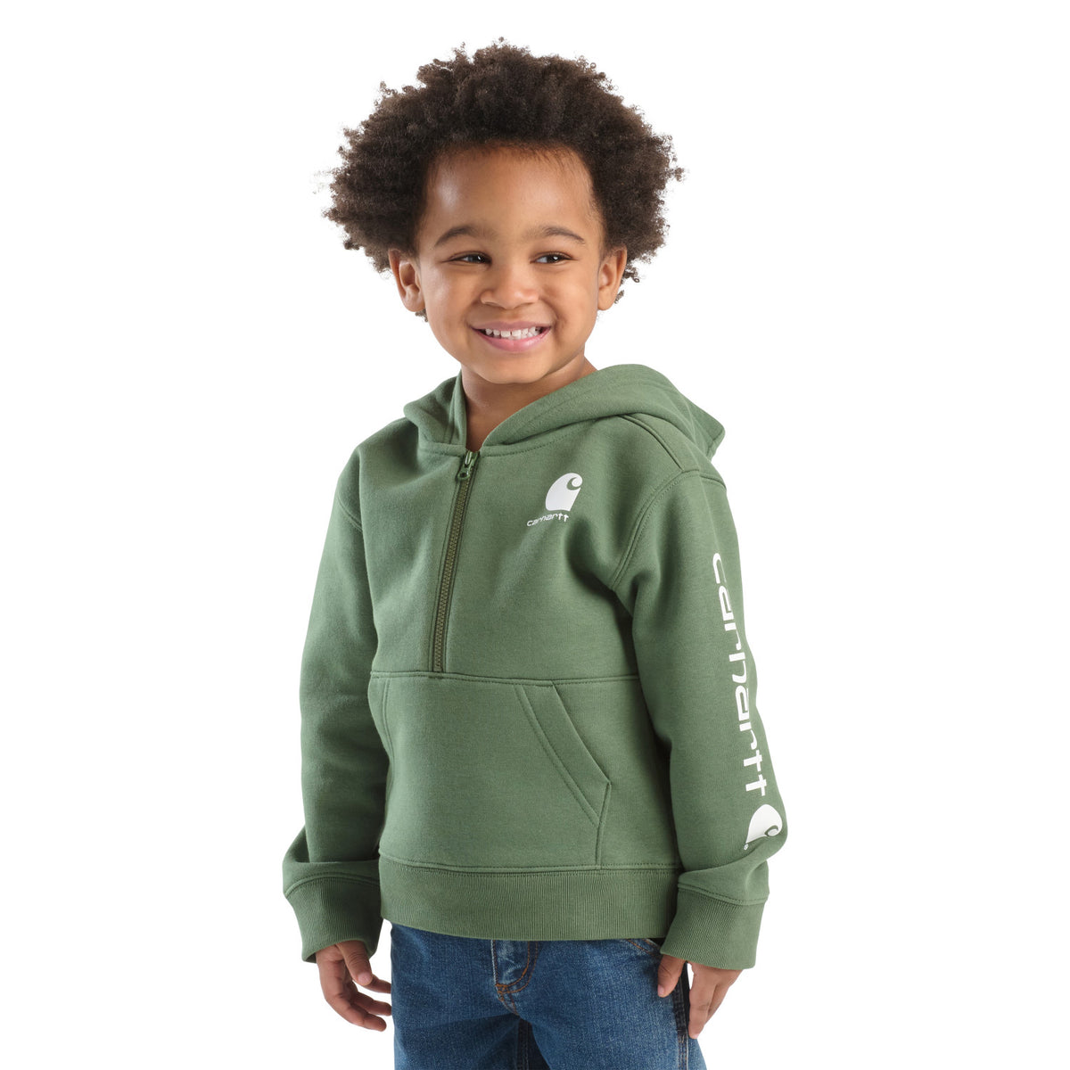Carhartt Kids' Graphic Half-Zip Hooded Sweatshirt Sweatshirts & Hoodies Carhartt Bronze Green 2T Toddler