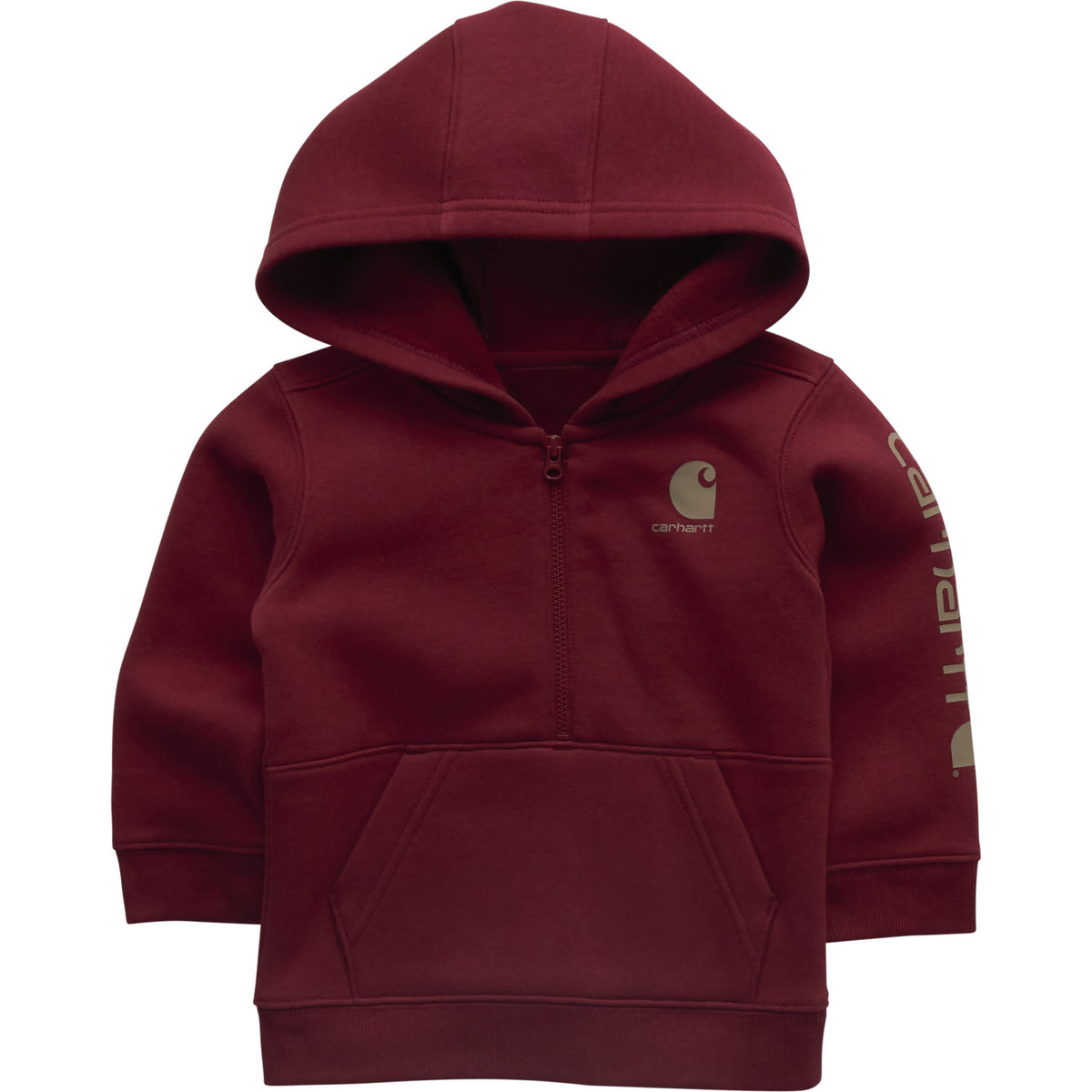 Carhartt Kids' Graphic Half-Zip Hooded Sweatshirt Sweatshirts & Hoodies Carhartt Tibetan Red 2T Toddler