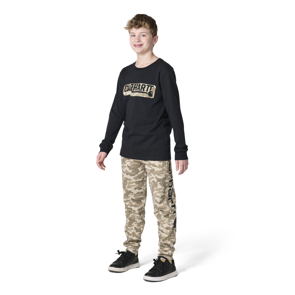 Carhartt Kids' Camo Logo Graphic Long Sleeve T-Shirt