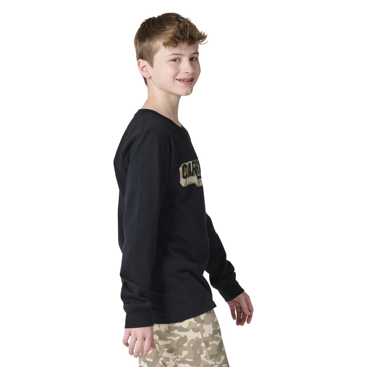 Carhartt Kids' Camo Logo Graphic Long Sleeve T-Shirt