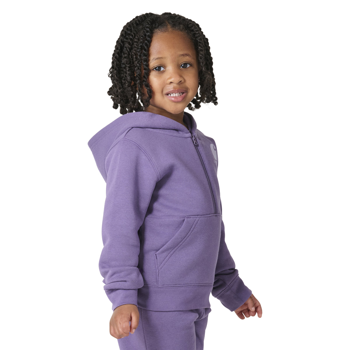 Carhartt Kids' Logo Sleeve Half-Zip Hooded Logo Sweatshirt