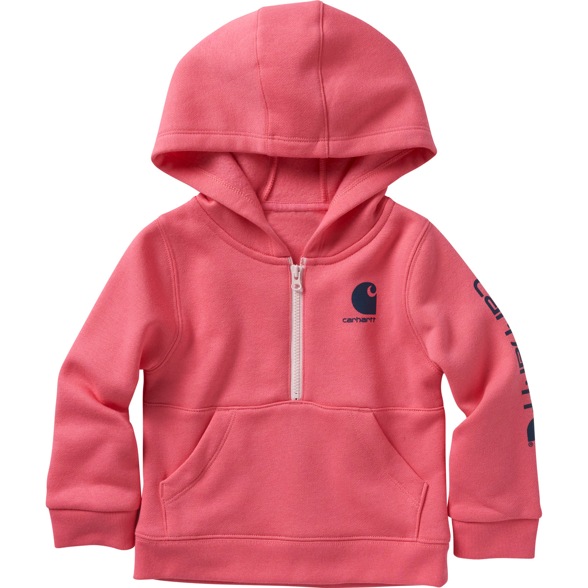 Carhartt Infant/Toddler Half Zip Hooded Sweatshirt Sweatshirts & Hoodies Carhartt Pink Lemonade 12M Infant