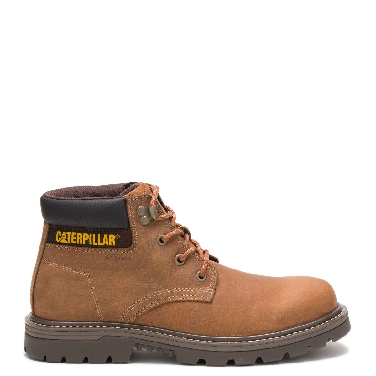 CAT Men's Outbase Waterproof Work Boot Work Boots CAT Leather Brown 10 M