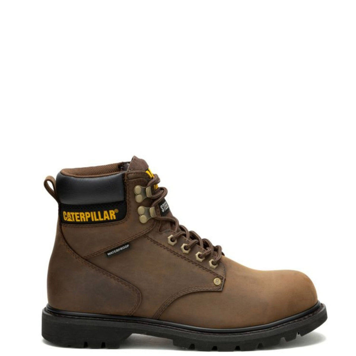 CAT Men's Second Shift 6" Waterproof EH Work Boot Work Boots CAT Dark Brown 10 M