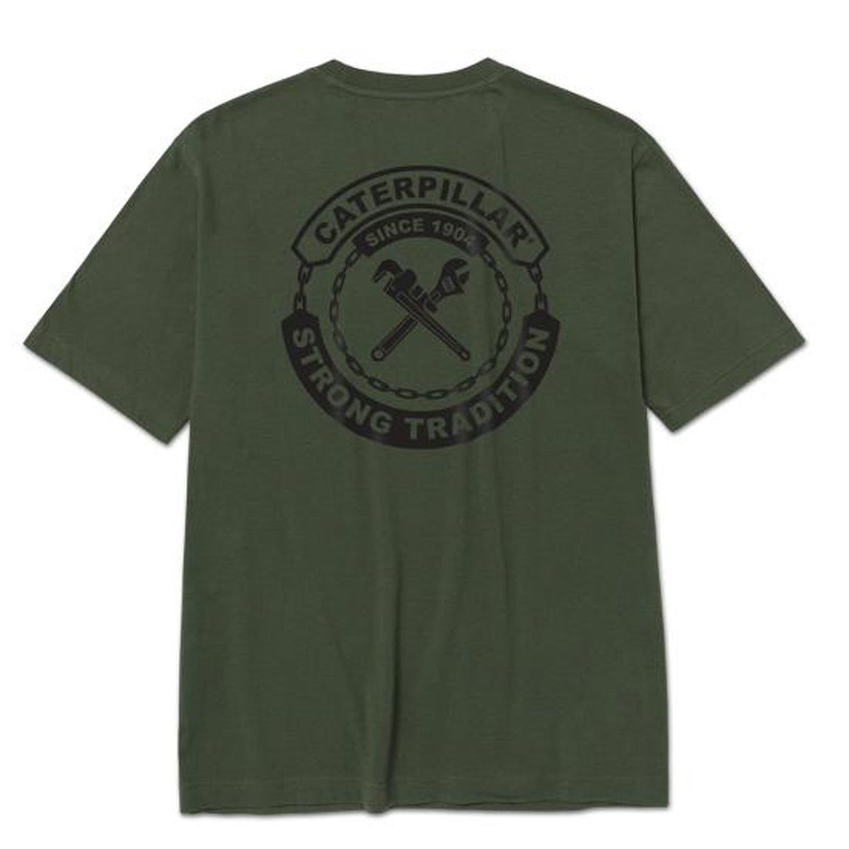 CAT Men's Basic Graphic Tee CAT Chain Forest 2XL Reg