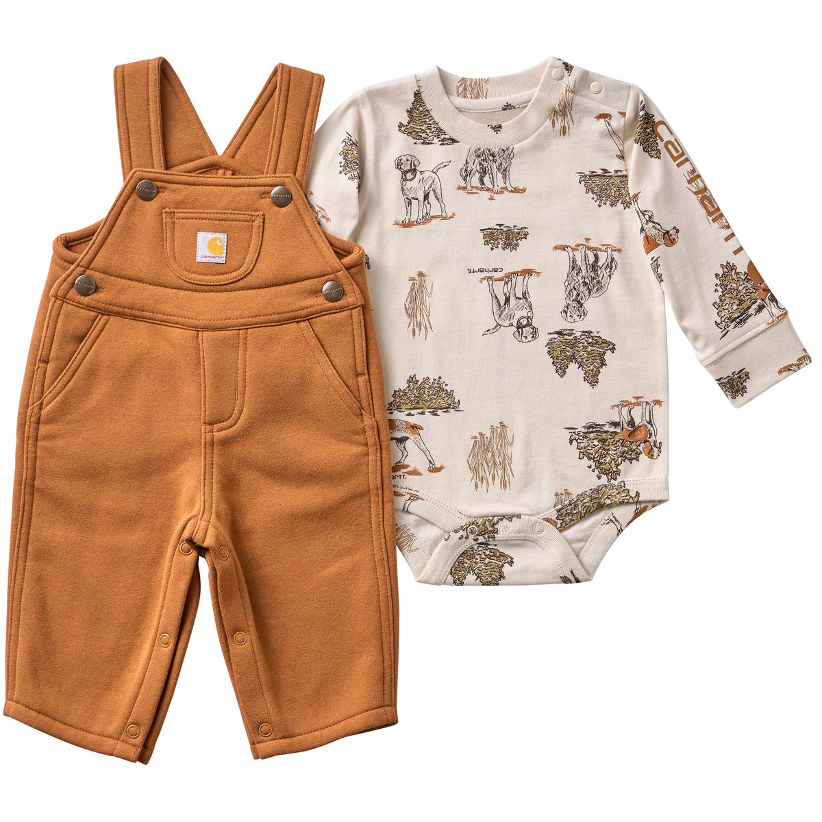 Carhartt Infant Long Sleeve Bodysuit & Fleece Overall Set