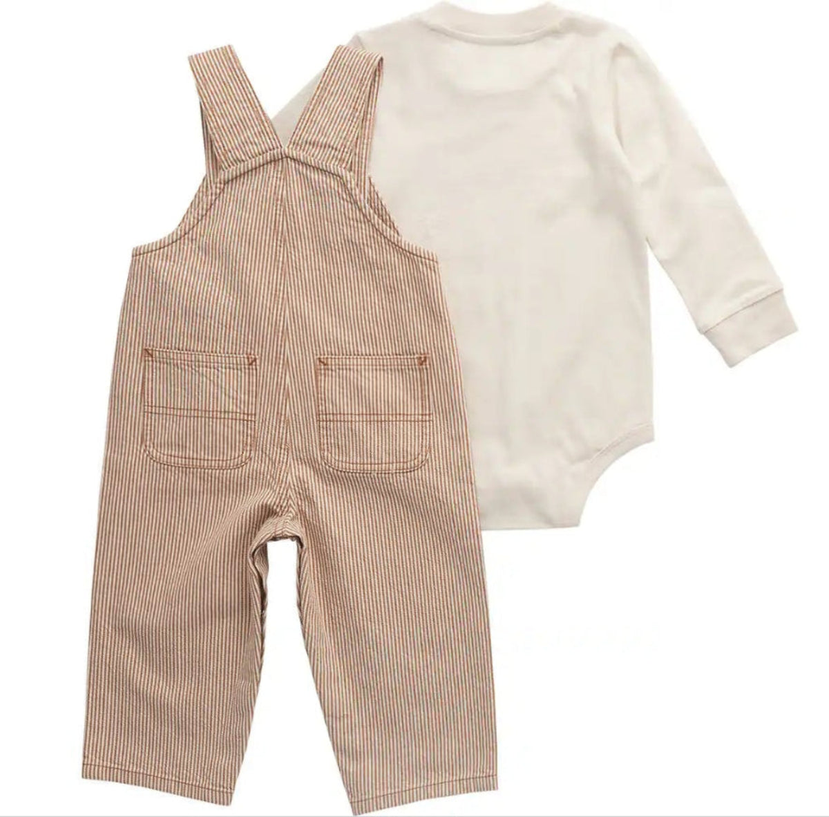 Carhartt Boys' Long Sleeve T-Shirt + Stripe Overall Set Bibs & Overalls Carhartt