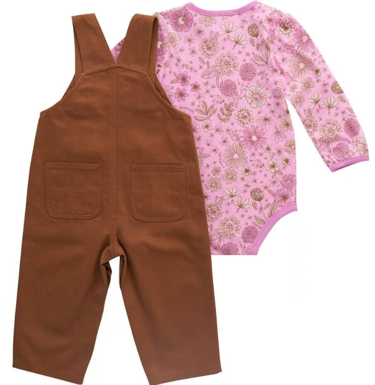 Carhartt Girls' Long Sleeve Floral Bodysuit + Overall Set Bibs & Overalls Carhartt