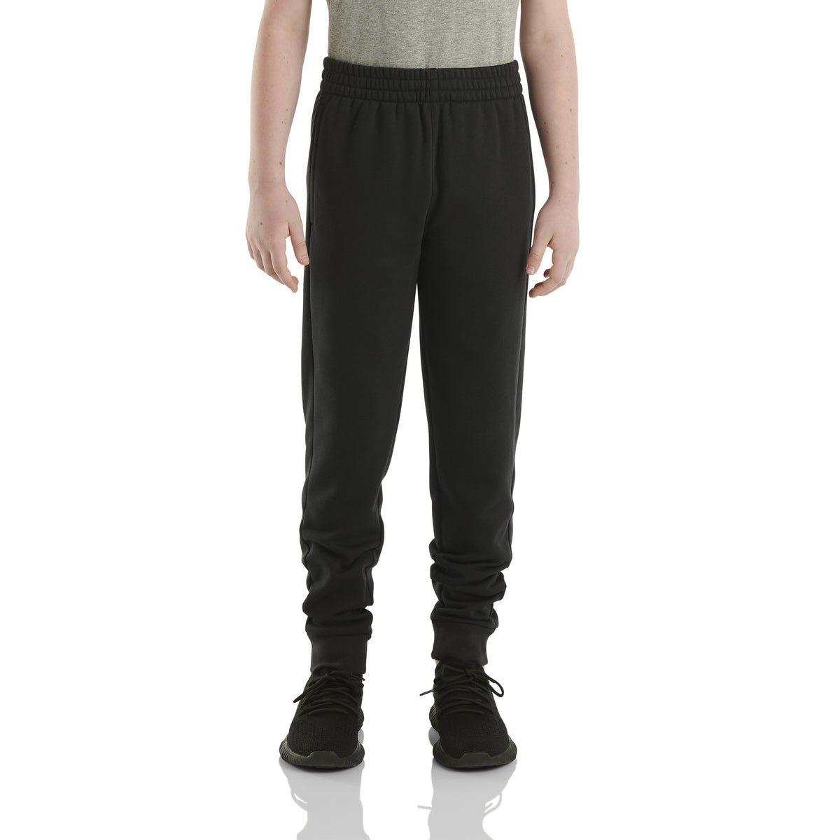 Carhartt Kids' Fleece Logo Leg Drawstring Sweatpant Pants Carhartt Caviar Black 4 Little Kid