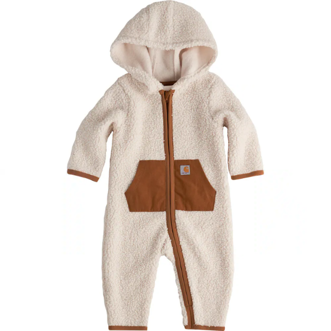 Carhartt Boys' Long Sleeve Zip-Front Sherpa Coverall Bibs & Overalls Carhartt Turtledove 12M Infant