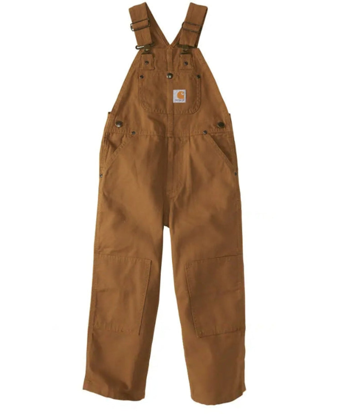 Carhartt Boys' Duck Canvas Washed Bib Overall Bibs & Overalls Carhartt Carhartt Brown 4 Little Kid