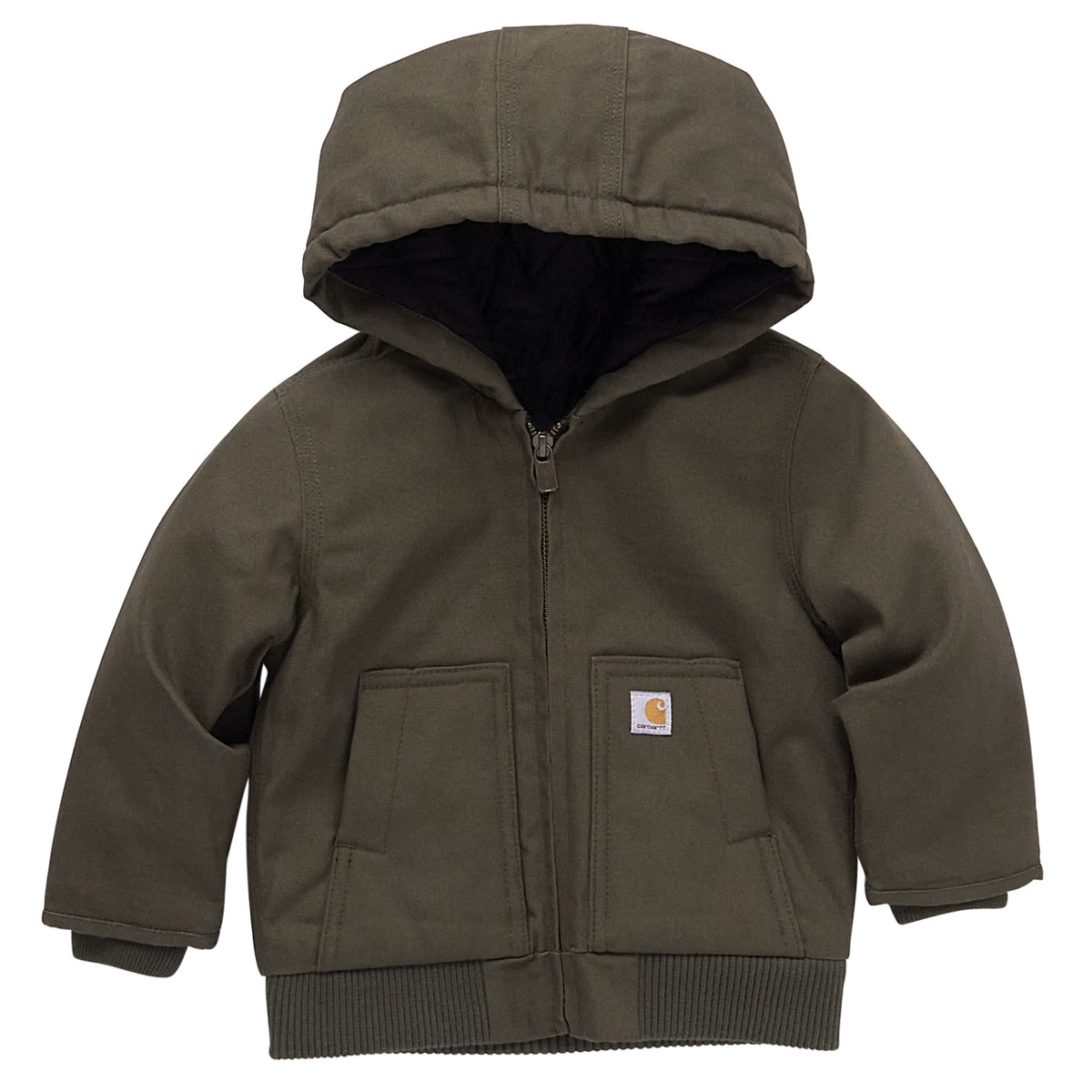 Carhartt Infant/Toddler Boys' Hooded Insulated Active Jacket Jackets & Coats Carhartt Olive 2T Toddler
